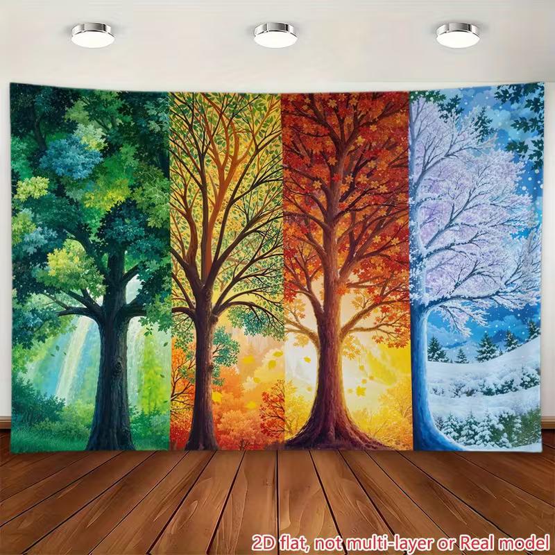 

2D Artistic Four Seasons Tree Backdrop for Nature & Seasonal Decor 47.2x31.5inch/120*80cm