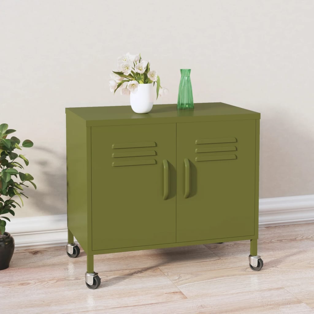 Storage Cabinet Olive Green 60 x 35 x 56 cm Steel