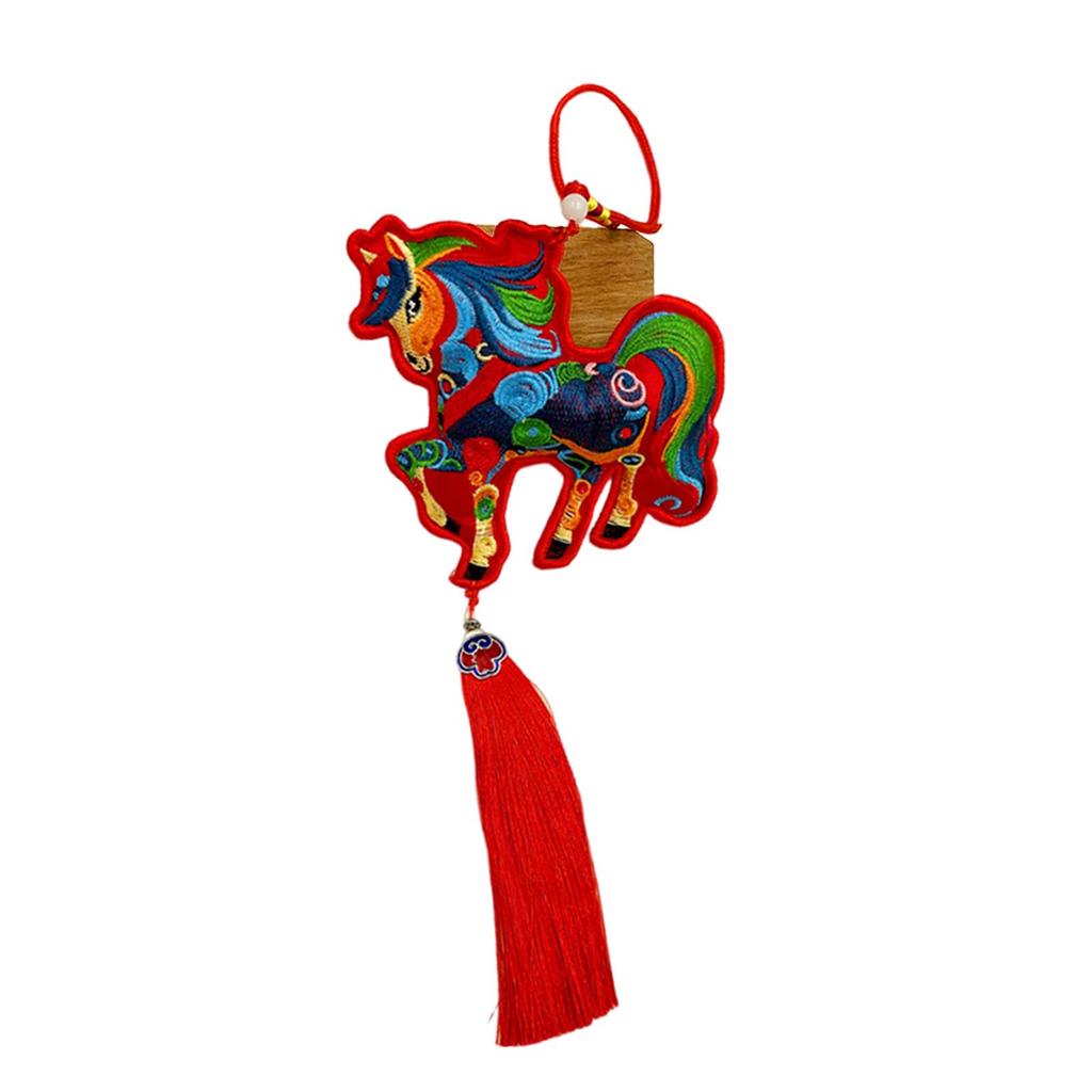 Chinesisches Neujahr Pferde-Ornament, Kreatives Stofftier, Frühlingsfest Feng Shui Dekor Hängender Anhänger für das Mondneujahr