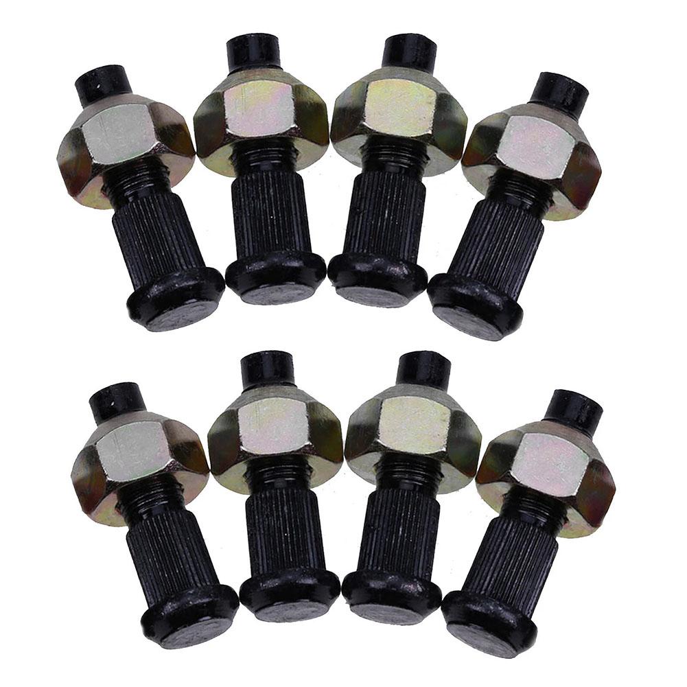 Carbon Steel Forged and Hardened Lug Nut and Stud Set 8PCS 6564669 6709170 for Bobcat Skid Steer 500-883 Series