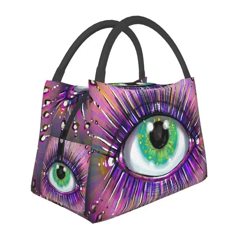 

Персонализированные Ланч-пакеты с Пользовательским Греческим Узором Сглаз для Женщин, Сумки-холодильники для Подогрева и Сохранения Тепла, Изолированные Ланч-боксы для Офиса, Путешествий, Ланч-бэг 28x17x16CM