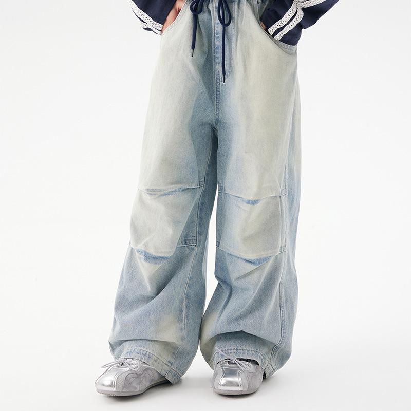 

Детские модные осенние джинсы 2025 - Повседневные брюки для детей среднего и старшего возраста 140 синий