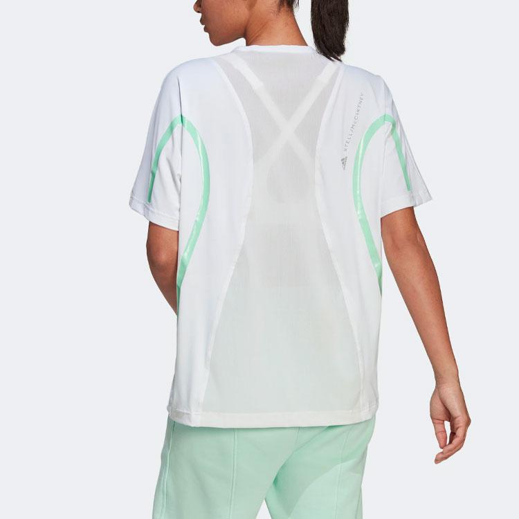adidas by Stella McCartney Women's Truepace Running Loose T-Shirt White/Light Green HB6081