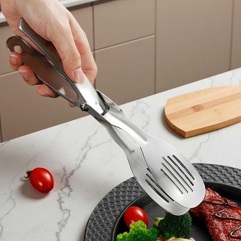 M-Kitchen Metal Tongs, Heat-Resistant Stainless Steel Cooking Tongs, Perfect For Food, Steak,Bread,Pizza,Salads And BBQ
