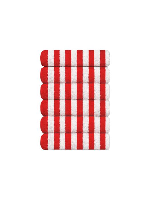 TETO 6P Striped Red Supima Towel 230g Red 230g
