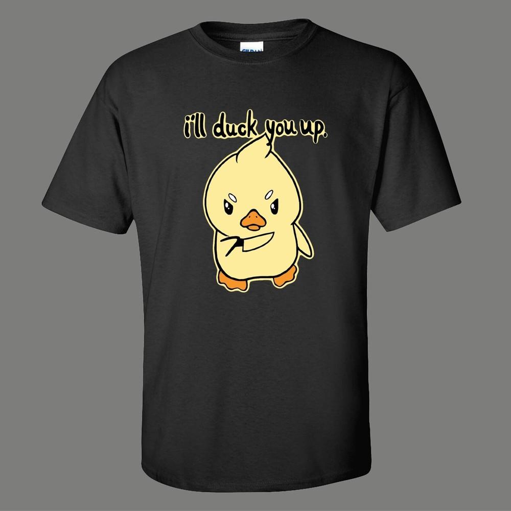 

Officially Licensed I WILL DUCK YOU UP RUBBER DUCKY CARTOON PARODY QUALITY Unisex T-Shirt XL