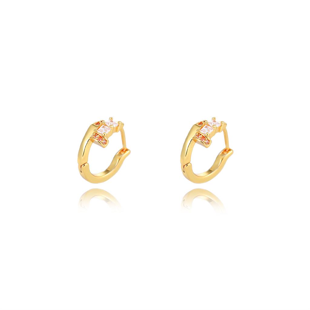 Square Zircon Earrings Men's Super Flash Simple and Versatile Earrings Women's Ruffian Handsome Nail Earrings