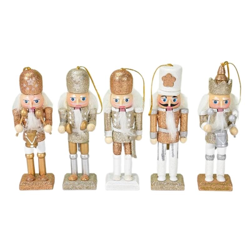 

Lovely and Durable Nutcrackers Ornament Portable Nutcrackers Figurine with Gold Silver Mix Color for Living Room Charm 1