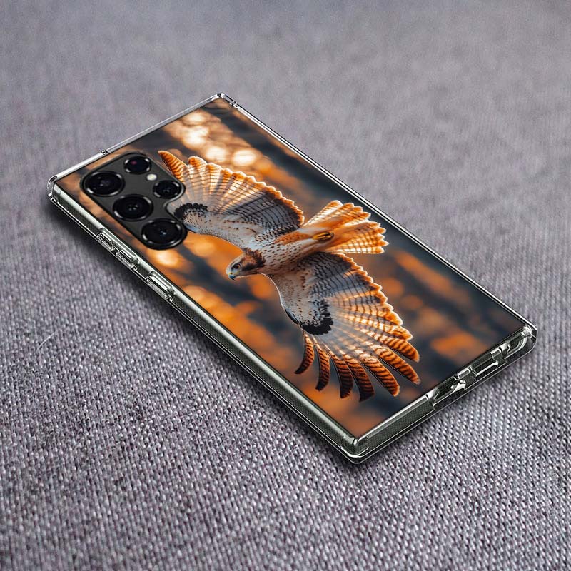 Soaring Eagle Hunting Phone Case For Samsung Galaxy S24 S23 S21 S20 FE S22 S26 Ultra S25 Edge S10 Plus Cover Clear TPU Capa Shel
