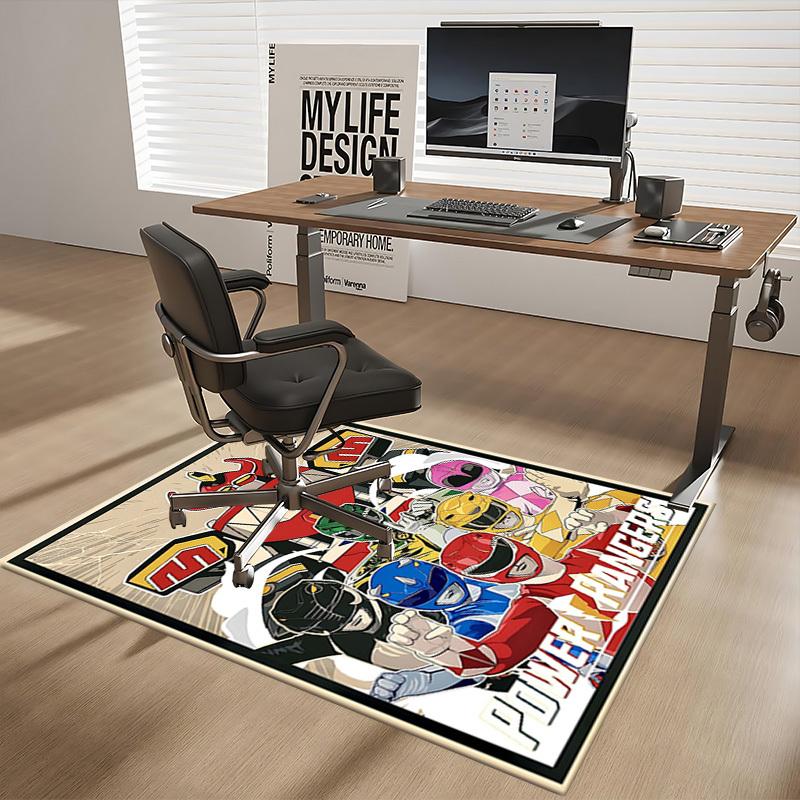 1pc Power Rangers Office Chair Mat - Anime Cartoon Design, Non-Slip Carpet for Home Decor, Suitable for All Seasons, Ideal Gift for Fans.T083