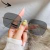 New Model Of Frameless Ladies' Anti-blue Light Fashionable Retro Style Nearsighted Glasses 2189