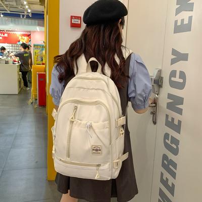 A Universal Nylon Large-capacity Korean-style Backpack with A Simple and High-quality Campus Design