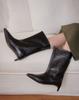 Tagtraume Magenta Pointed Toe Kitten Heel Wide Half Boots (Type B)