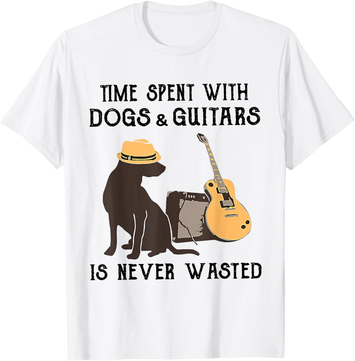 Dog Guitar Lover Gift Funny Musician Lover Graphic TShirt Casual Cotton Tee for Men Women - Men s Summer Cotton Graphic Tee S