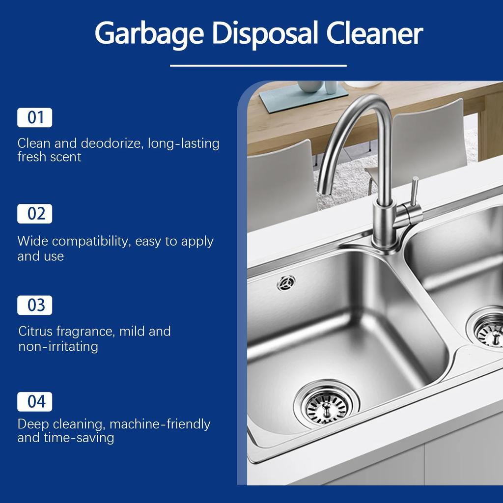 Garbage Disposal Cleaner Tablets Heavy Duty Deodorizer Freshener Odor Remover Deep Clean Kitchen Sink Drain Maintenance Supplies