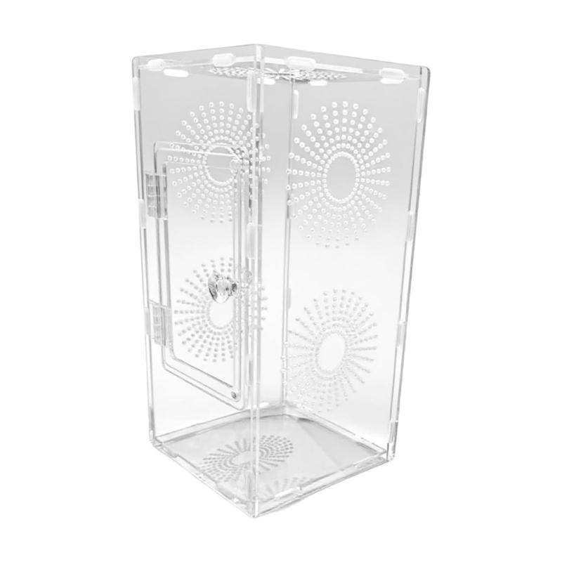 

Transparent Acrylic Reptiles Enclosure With Ventilation Holes Habitat Terrarium For Small Pet Spiders And Mantises 1