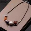 New decorative items clothing necklaces accessories women's personality short sweaters chain locks bone chains color blocked bead necklaces