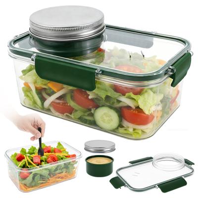 Caja de Almuerzo Pod de Ensalada Tarro de Masón Caja de Ensalada Contenedor de Comida para Ensalada de Frutas Portátil a Prueba de Fugas Caja Bento Para Oficina Escuela Viaje Picnic