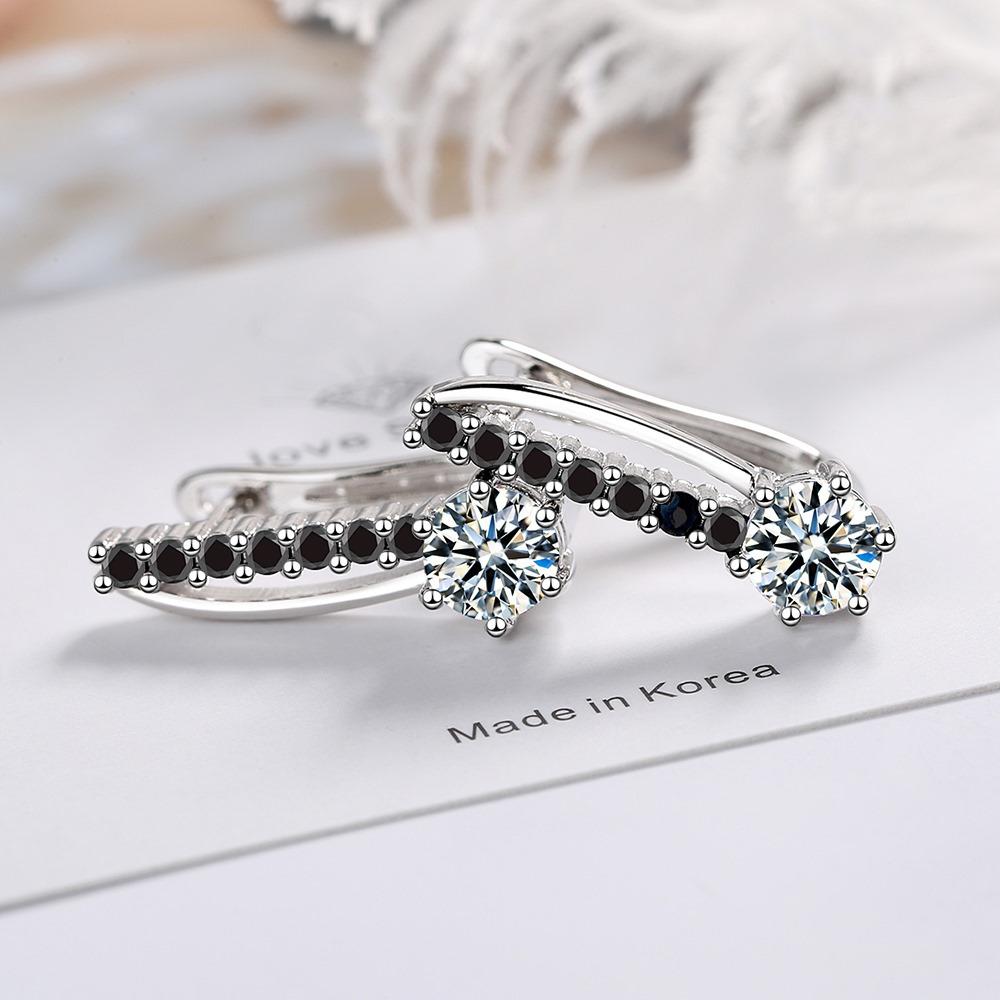 BELLA BOX Fashion Inlaid Black Zirconium Simple Temperament Ear Jewelry Wedding Party Gift