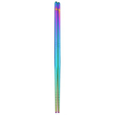 1 Pair Stainless Steel Tableware Colorful Length 23cm Chopsticks Dishware 
