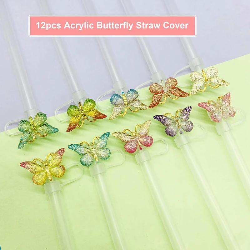 Silicone Butterfly Straw Cap Spill Stopper Heat-Resistant Dust-Proof Water Cup Accessory Straw Plug Cover
