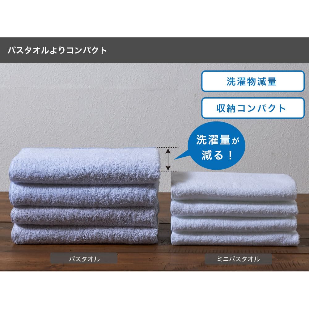 Terry Labo Pure White Mini-Badetücher, Set mit 5 Stück, Hergestellt in Japan, Senshu Handtücher (Ca.. 50 x 100cm), Weiß