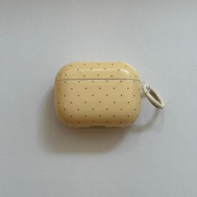 Estilo coreano ins simples amarelo leite com bolinhas adequado para capa protetora de fone de ouvido Apple airpods4 airpodspro 1ª/2ª geração fone de ouvido Bluetooth sem fio