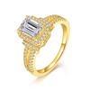 S925 Silver Classic Luxury Emerald Cut Moissanite Ring for Women