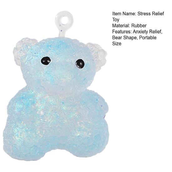 Rose Bear Squeeze Toy Anxiety Relief Bear Stress Ball Soft Stretchy Animal Sensory Pinch Toy Home Office Relaxation Tool