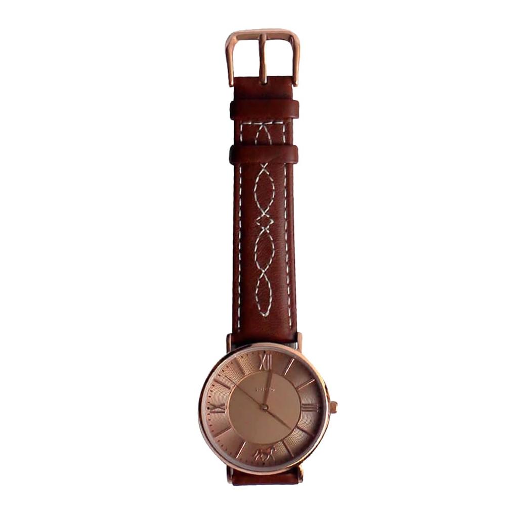Spiced Dressage Leather Strap Watch, Oak Bark, 3.2cm Dial, 1.5cm Strap Width, SC-AC-WWFS
