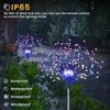 Outdoor Solar Powered Fireworks Lights 8 Modes Garden Waterproof Lawn Lamp Dandelion Light For Yard Camping Christmas Decor