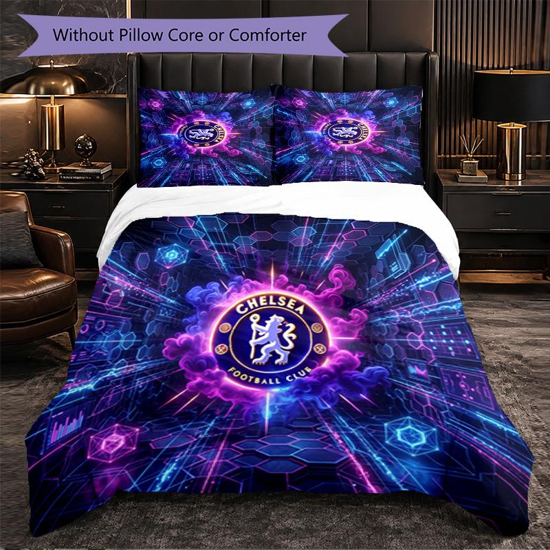 Set Biancheria da Letto Chelsea FC Modello 3 Pezzi Morbida Copripiumino in Microfibra con Federe per Camera da Letto