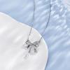 Cupronickel Tassel Bow Necklace for Women - Light Luxury, Simple Design, Versatile Clavicle Chain Gift