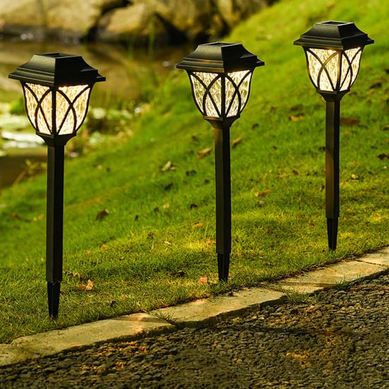 2 szt. Zewnętrzne Lampy Solarne Ścieżkowe Super Jasne Automatyczne Włączanie/Wyłączanie Wodoodporne Oświetlenie Ogrodowe Krajobrazowe Lampy Podwórkowe