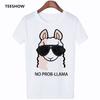 Camisas Mujer Fashion No Prob Llama Fun T Shirt Leisure Ropa Mujer Streetwear Tshirt Lovely Alpaca Female Summer Tshirt
