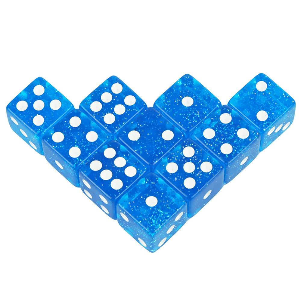 10Pcs/set Role-Playing DND Dice D6 16mm Colored 6-sided Party Game Table Game Acrylic Glitter Polyhedral Dice