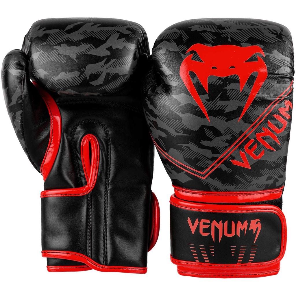 VENUM Okinawa Boxing Okinawa Camo Kids' 2.0 Gloves, (Black/Red) (4oz)