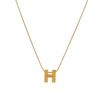 Women H Letter Titanium Steel Clavicle Sweater Necklace Fashion Daily Jewelry