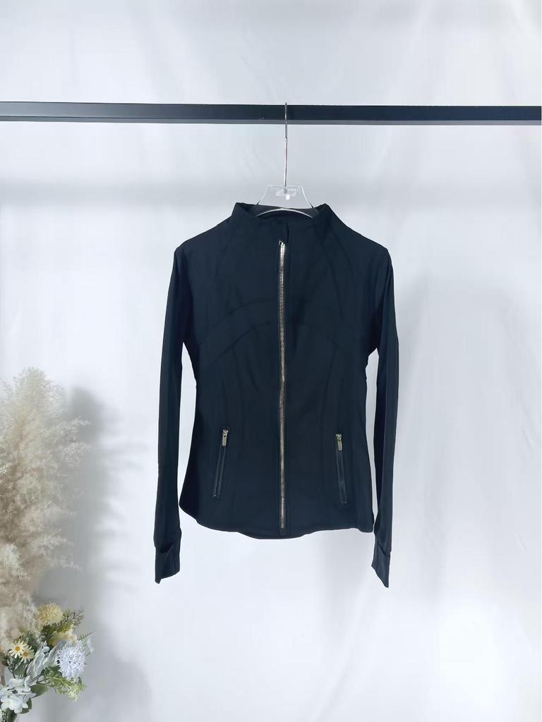 Lulu SLEEK CITY Women's Slim Fit Zipper Cardigan Fitness Jacket with Long Sleeves, Plus Velvet for Yoga.