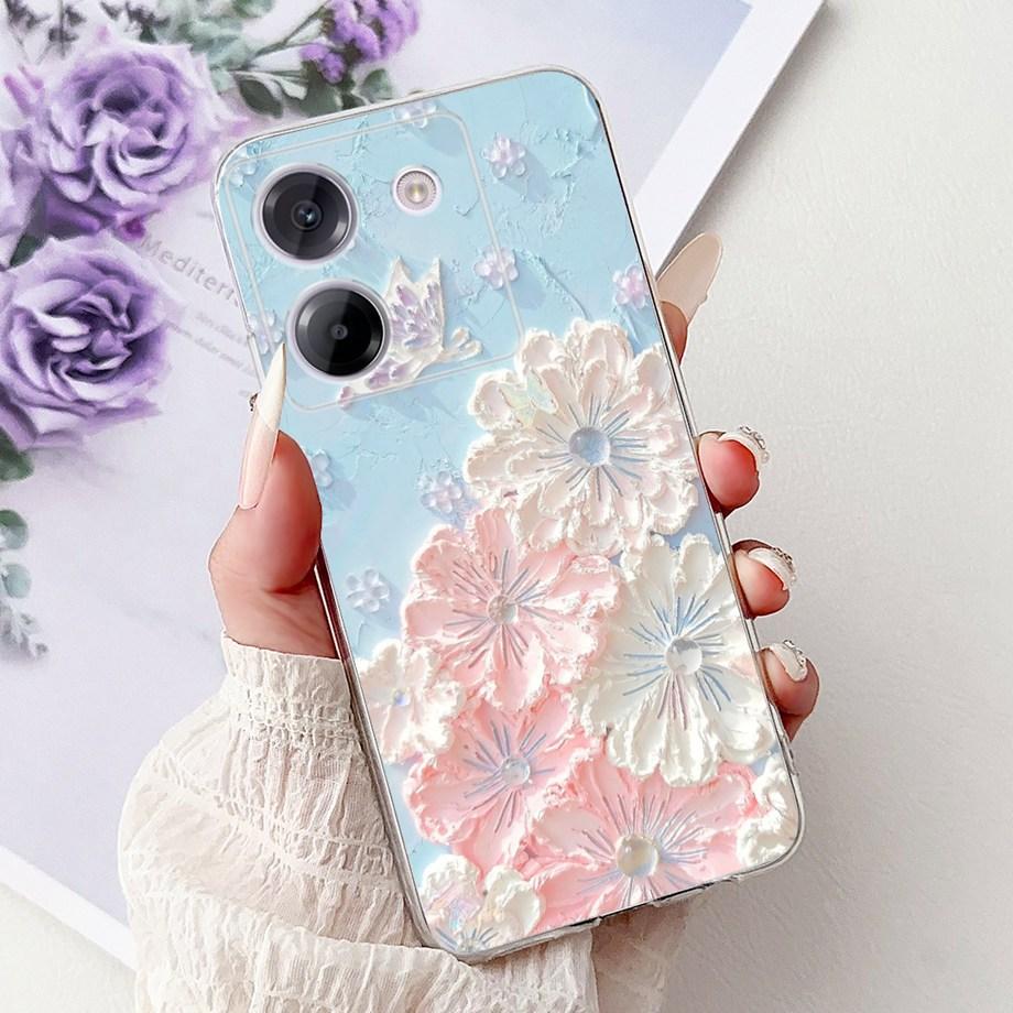 For Xiaomi Poco M7 Pro 5G X7 Pro Back Cover Girly Fashion Flower Butterfly Painting Soft TPU Clear Fundas PocoM7 Pro X7Pro Case