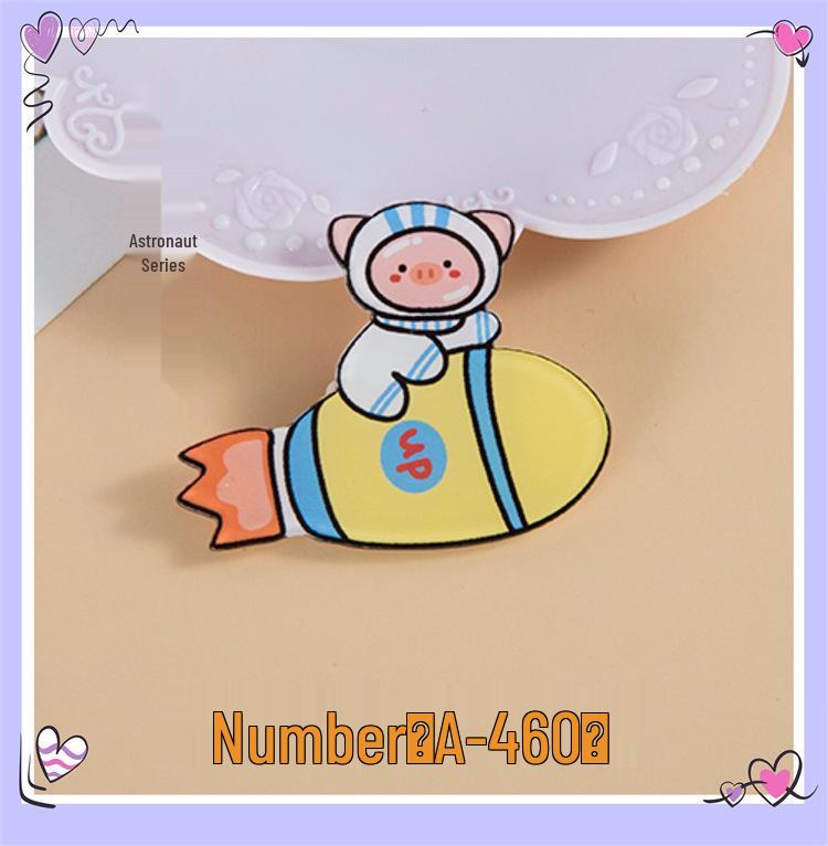 Korean Cute Cartoon Astronaut Acrylic Pin Badge