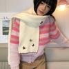Japanese Style 3D Butterfly Embroidered Scarf - Autumn Winter Women's Knit Warm Neckwear