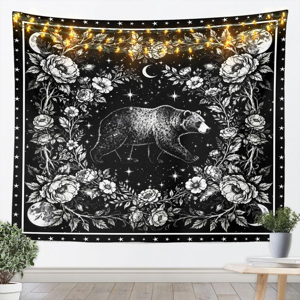 Bohemian Tapestry for Bedroom | Sun and Moon Wall Tapestry Aesthetic Antique Decor Cosmic Galaxy Tapestries, Universe Stars