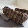 Woolen Plaid Big Bag Women's Portable Tote Bag Commuter Shoulder Bag
