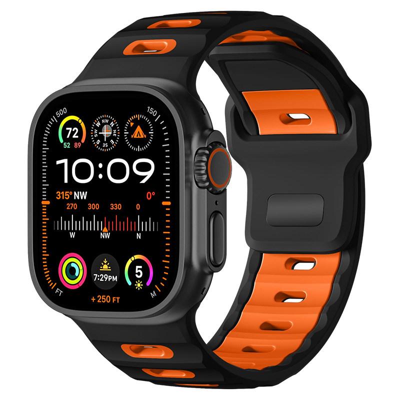 

Silicone Watch Strap for Apple Watch Ultra 2 49mm 46mm 44mm 42mm 38mm Breathable Sport Watch Band iwatch Series 10 46mm 9 8 se 7 38 40 41mm-S10 42mm