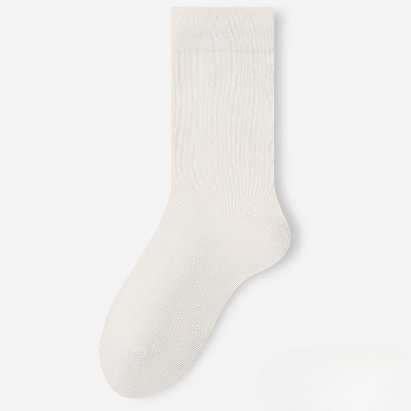 Cotton Socks - Fall and Winter Unlined Mid-calf Socks with Loose Elastic Cuffs, Anti-bacterial and Odor-resistant, Pile-up Socks