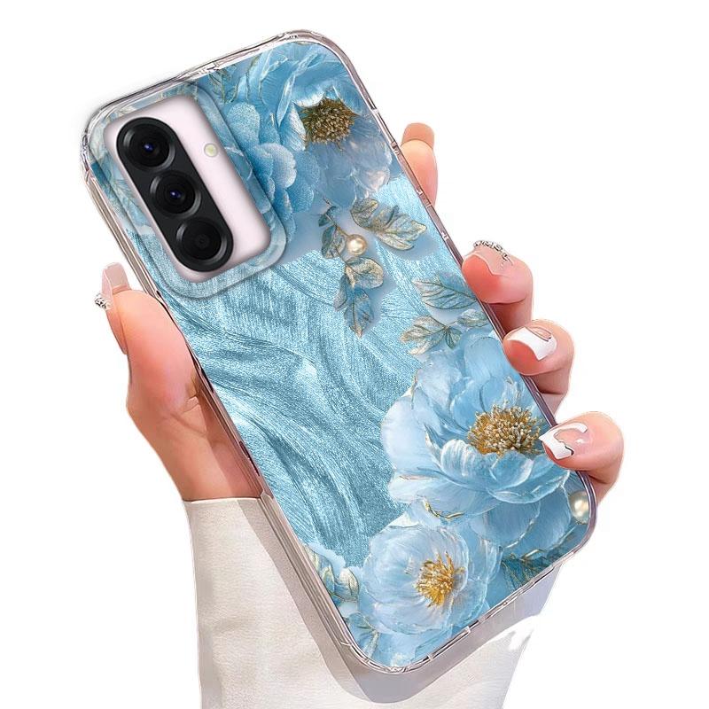 Luxury Flowers Case For Samsung A56 A16 A17 A07 S24 S25 FE Xiaomi Redmi Note 14 13 Pro 14C A5 Huawei Honor 400 200 Lite Pro iPhone 16 Shockproof Cover