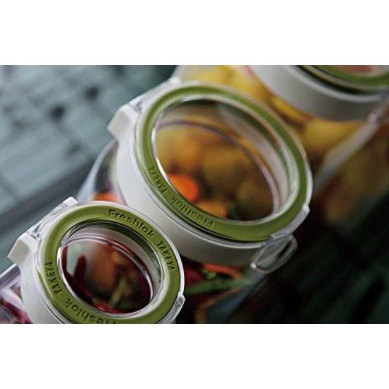 TAKEYA Freshlok Square 300ml Green Storage Container High Airtightness One-Touch Opening