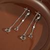 Light Luxury Two-Wear Long Tassel Ice Water Drop Pendant Earrings Women'S Diamond Temperament Studs