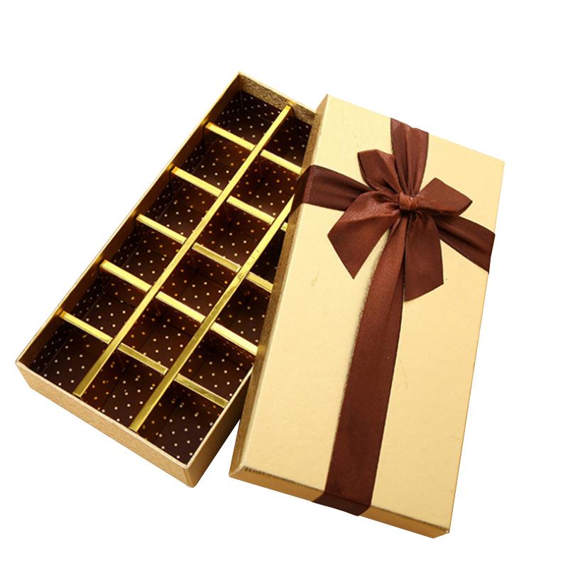 1 Stück Schokoladenpapierbox Geburtstagszubehör Papier Hochzeit Valentinstag Babyparty Süßigkeiten Geschenkboxen DIY 9/18 Fächer Verpackung